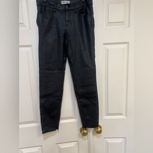 Madewell Skinny Skinny Moto Wax Coated Jeans in‎ Black size 28